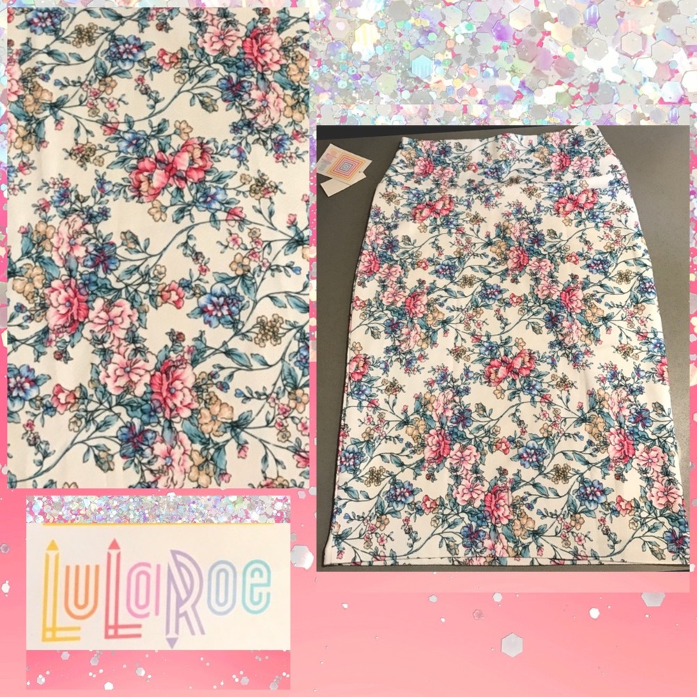 💙NWT LULAROE CASSIE FLORAL SKIRT SMALL